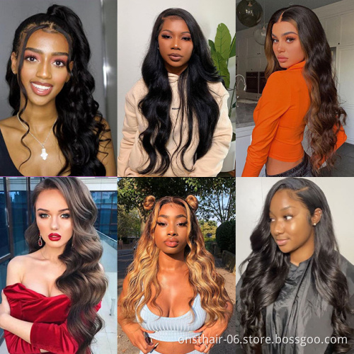 Wholesale Long Black Brown Golden Honey Wavy Wig with Highlights Cosplay Synthetic Wigs Women Heat Resistant Middle Part Wigs
